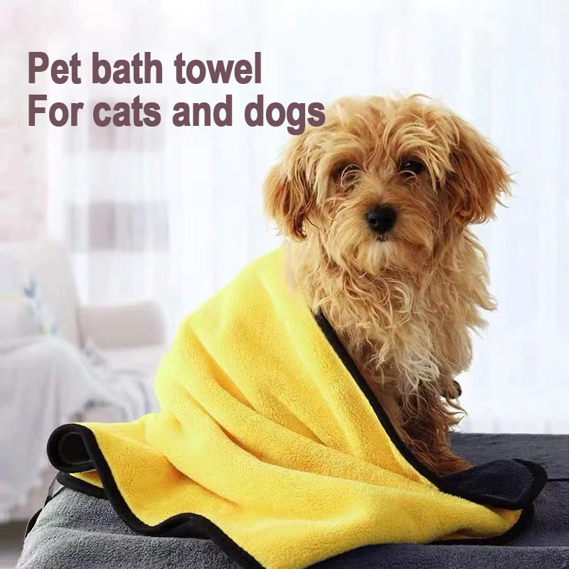 Quick-drying Towels for Pet/Dog/Cat Soft Fiber Towels Water-absorbent Bath Towel Convenient Pet Shop Cleaning Towel Pet Supplies