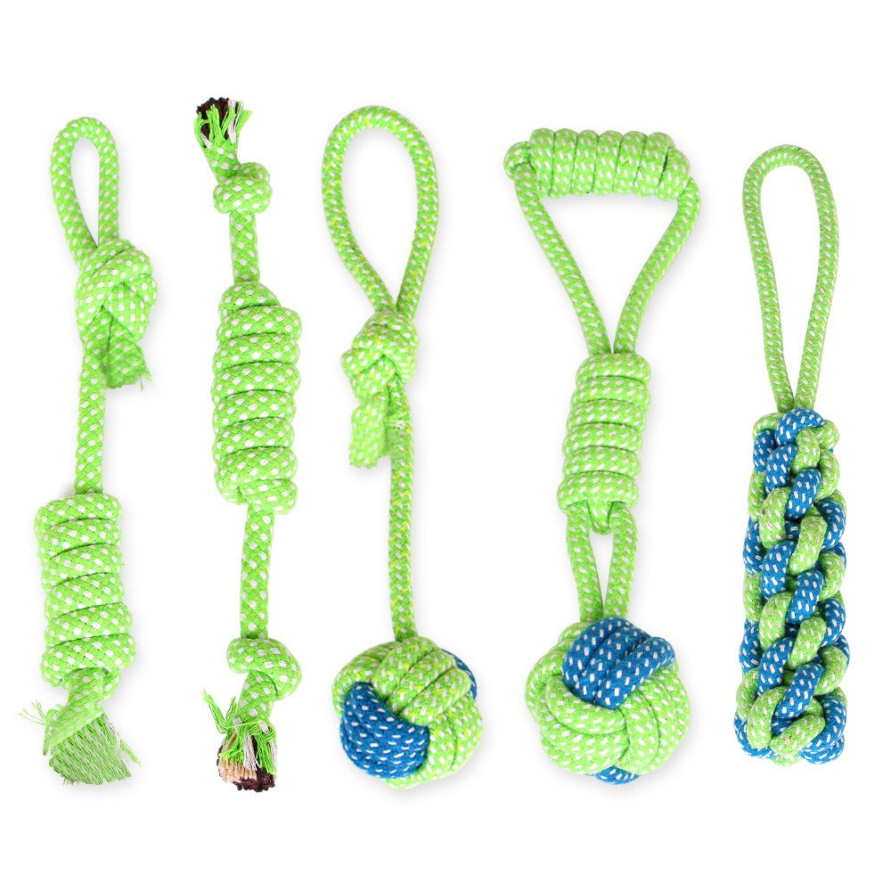 Pet Supplies Dog Cotton Rope Toy Tooth Grinding and Tooth Cleaning Dog Bite Rope Combination Set