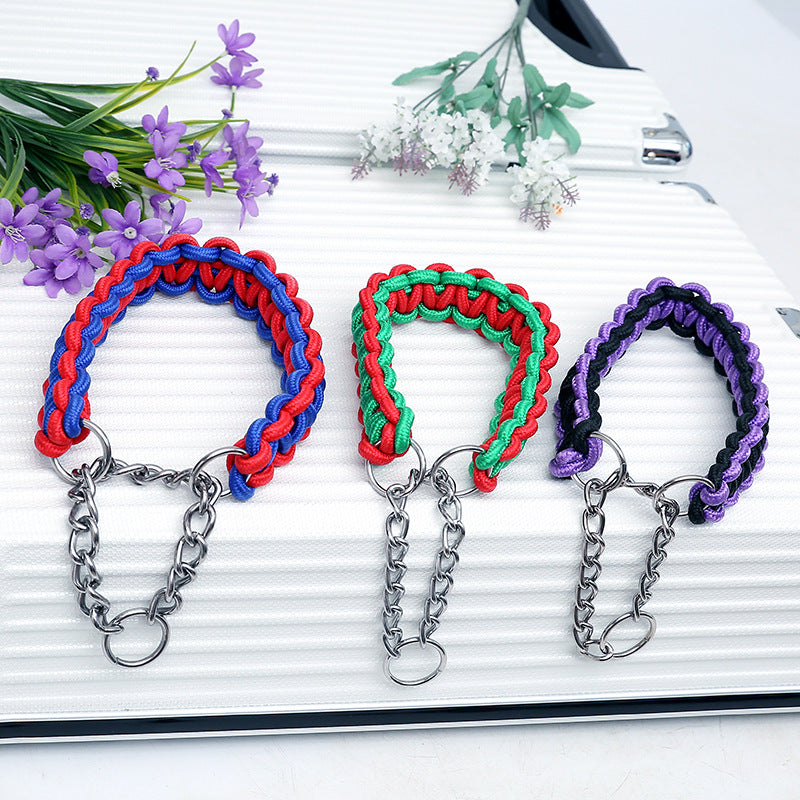 Anti-Bite Dog Chain Iron Chain Big Dog Traction Rope Golden Retriever Labrador Samoyed Walking Dog Rope