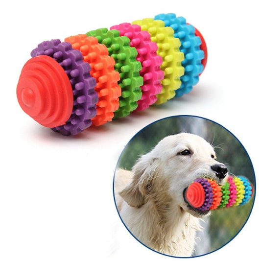 Durable Rubber Pet Dog Puppy Cat Dental Teething Healthy Teeth Clean Gums Chew Play Toy Tool Random Color