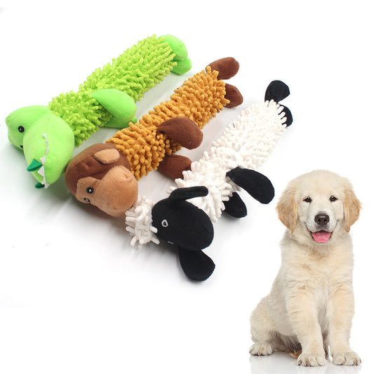 Plush Simulation Sounding Pet Toy Plush Monkey Sheep Crocodile Chewing Toy