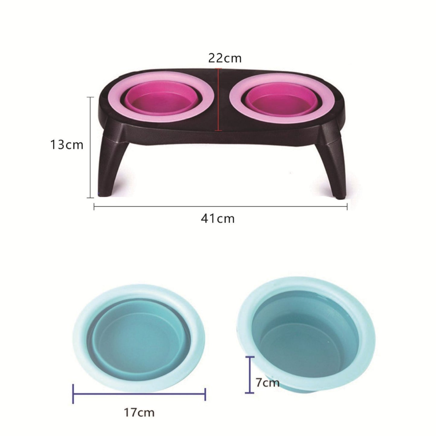 Pet Double Bowl Pet Silicone Bowl Folding Bowl Pet Bowl